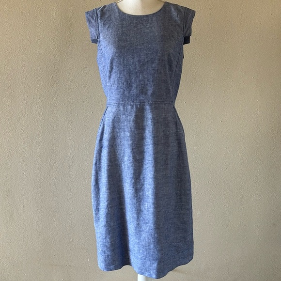 J. Crew Blue Midi Dress - Picture 1 of 13